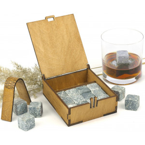 Stones for whiskey with tongs "WhiStone M" (12 stones)